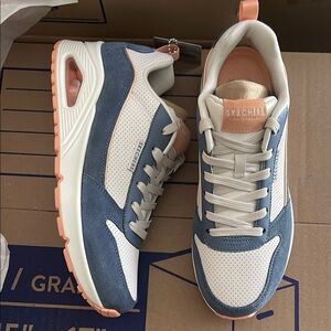 Skechers Blue and White Women's Sneakers